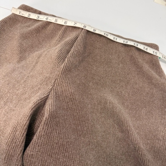 NWT Zara Wide Leg High Rise Knit Pants Women’s L Tall Fleece Cotton Winter Brown - Picture 9 of 12